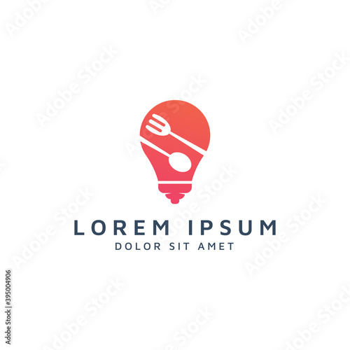 idea and food negative space logo design