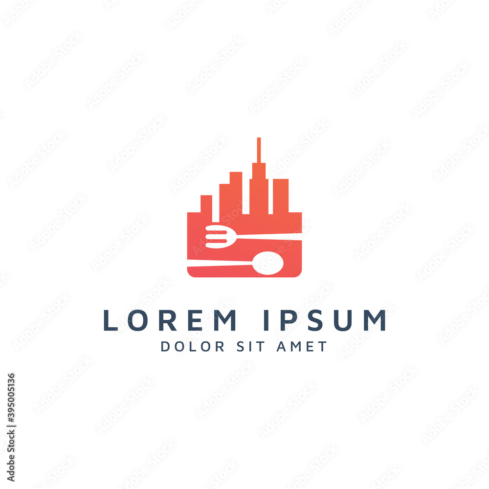 building and food negative space logo design building and food negative space logo design