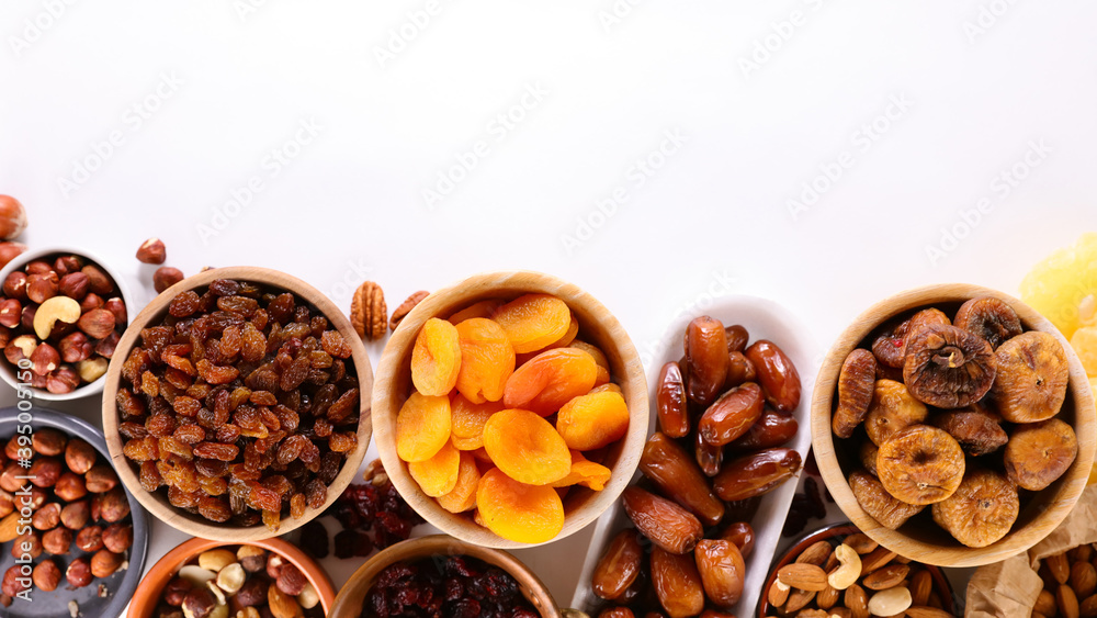 Obraz premium assorted of nuts and dried fruits