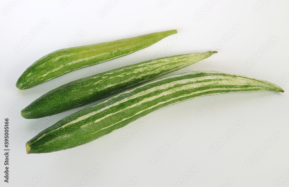 fresh bitter gourd, Bitter cucumber, on white background. fresh bitter gourd, Bitter cucumber, on white background.