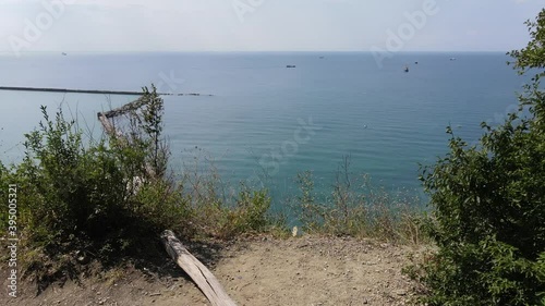 Wild nature of the black sea and green forest with gorgeous mountains in the city of Tuapse