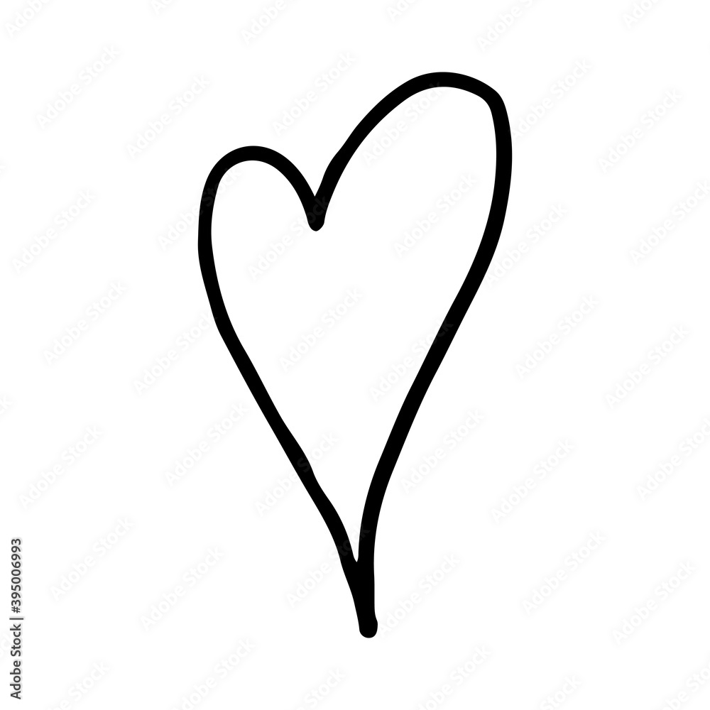 Doodle illustration of heart. Spring season. Hand drawn simple element. St Vaentines or mothers day greeting card Doodle illustration of heart. Spring season. Hand drawn simple element. St Vaentines or mothers day greeting card
