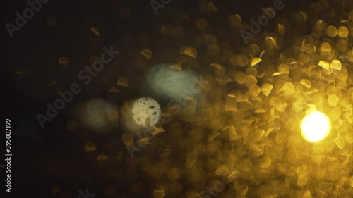 Blurred Rainy Street Lights Bokeh At Night