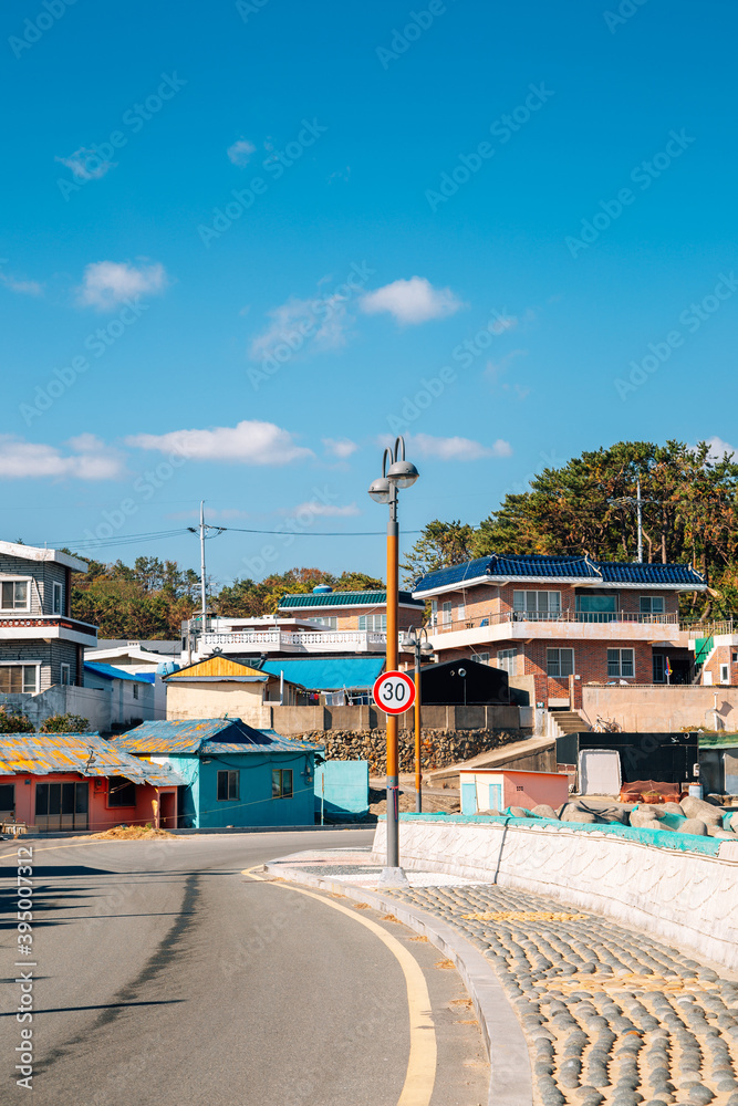 Fototapeta premium Gijang seaside village, colorful houses in Busan, Korea