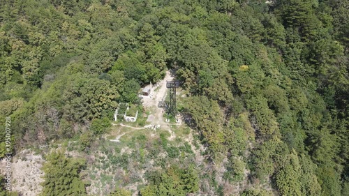 Wild nature of the black sea and green forest with gorgeous mountains in the city of Tuapse