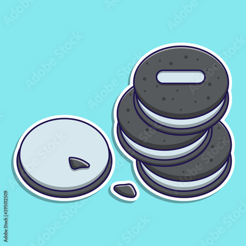 Cute Chocolate cookies vector illustrator