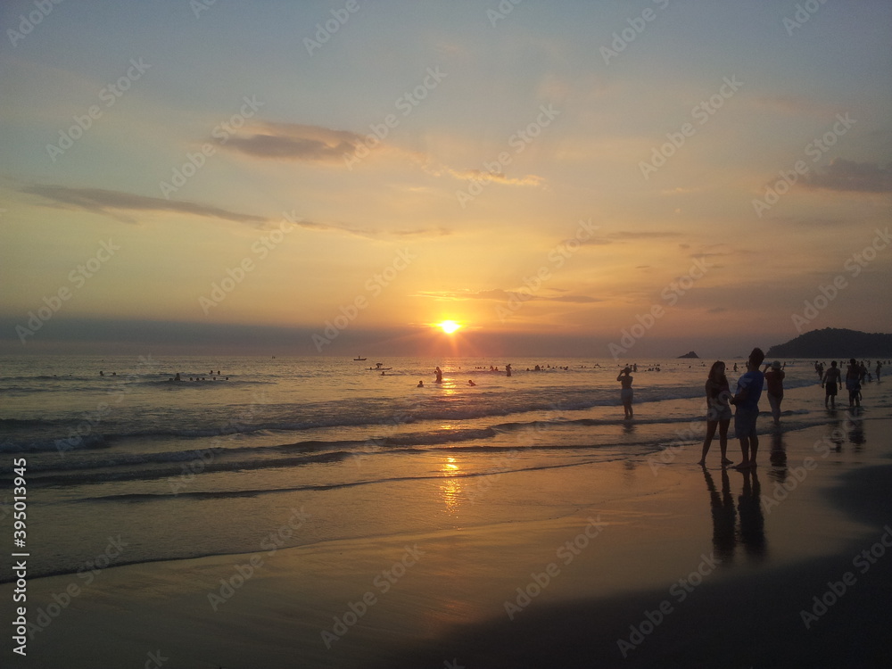 sunset on the beach juquehy sp