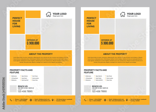 Vector illustration, a real estate flyer template can be used for all your needs, suitable for all property-related businesses