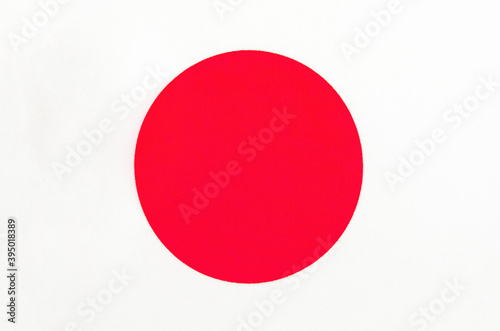 national flag of Japan on a fabric basis close-up