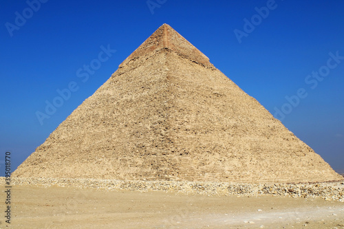 Pyramid in cairo against the blue sky