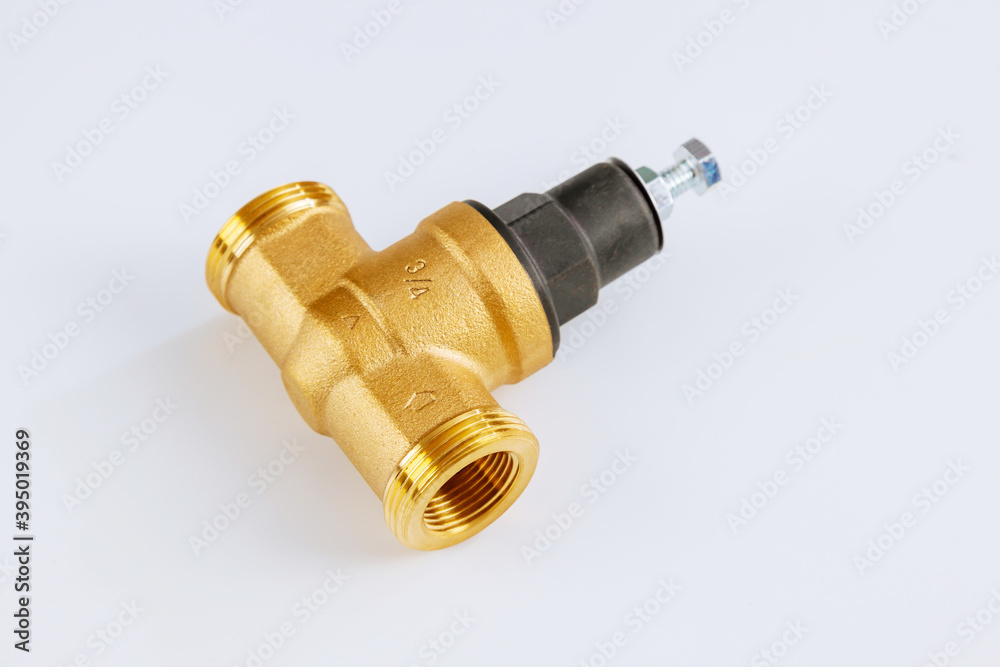 Water flow regulator stop valves of plumbing supply systems isolated white background. Water flow regulator stop valves of plumbing supply systems isolated white background.