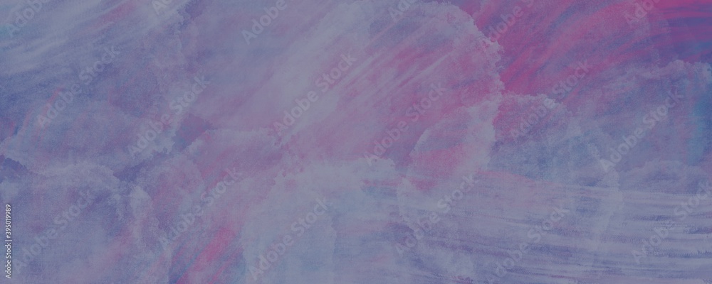 Sfondo viola e azzurro astratto con trama di tratti di pennello secco. Web banner dipinto ad olio.