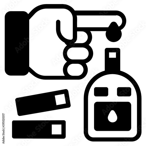 
A medical testing, glucose test in editable style 
