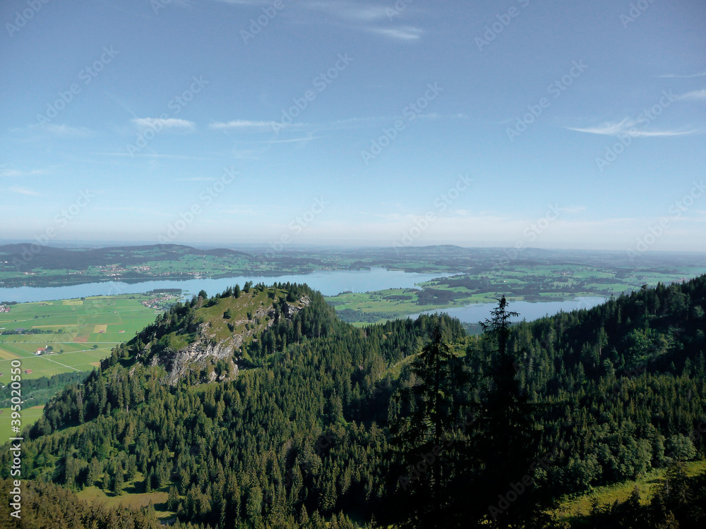 Forggensee lake from Tegelberg mountain, Bavaria, Germany