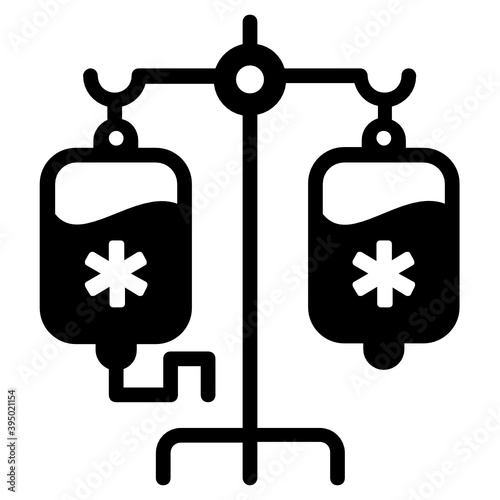 
Iv drip icon in glyph design, infusion vector 
