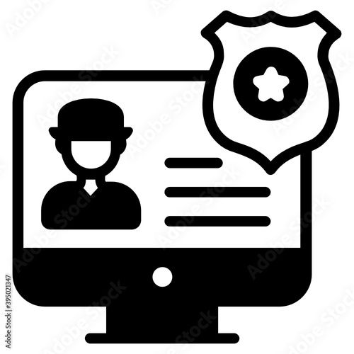 
Online crime or cyber data solid icon
