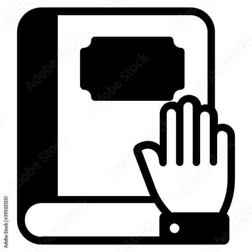 
Honesty oath gesture in solid design 
