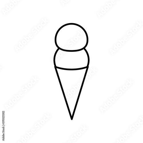 ice cream cone icon, line style