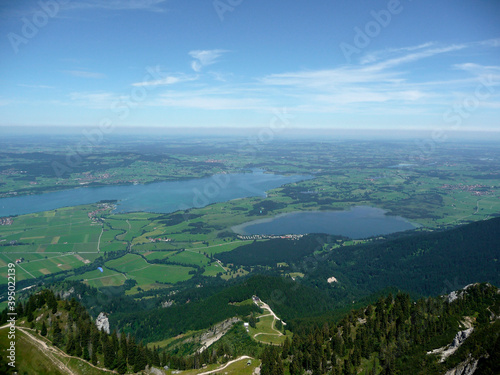 Mountain panorama from Tegelberg mountain  Bavaria  Germany