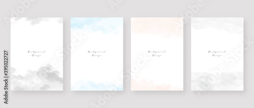 Set of watercolor background. Minimal concept background. Abstract backgrounds with copy space for text. Vector illustration. © 7AM