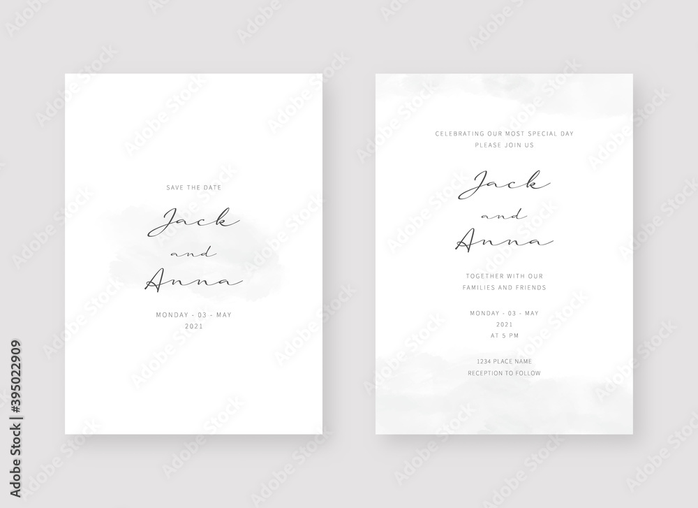 Invitation card template. Set of wedding invitation card template design. Vector decorative design background.