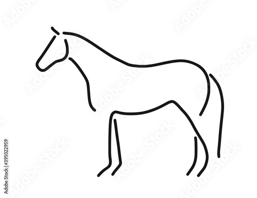 Modern line design style banner with a horse