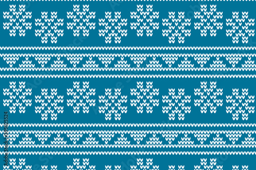 Vector Illustration Winter Knitted Pattern 