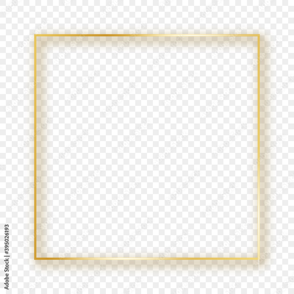 Gold glowing square frame with shadow Gold glowing square frame with shadow