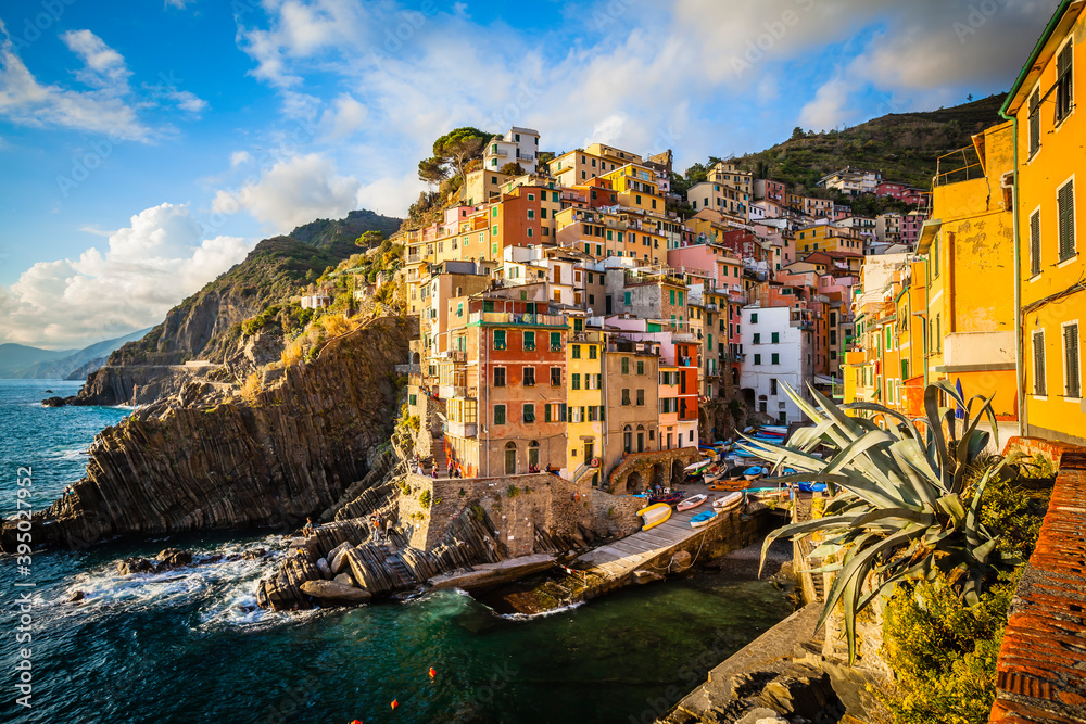 Riomaggiore,  small village in Cinque Terre,  Liguria,  Italy
