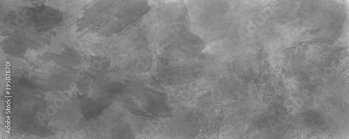 Sfondo bianco e nero acquerello con trama nuvolosa e grunge marmorizzato, nebbia morbida e illuminazione nebulosa grigio. Banner web lungo. photo
