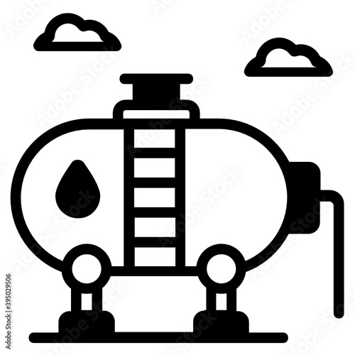 
Natural gas tank vector, solid icon of storage tank 
