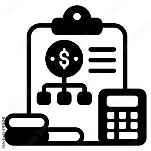 
Business budget planning solid icon design
