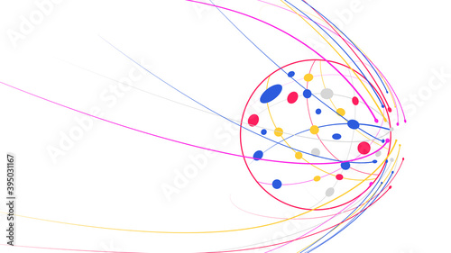 Futuristic globe data network elements background