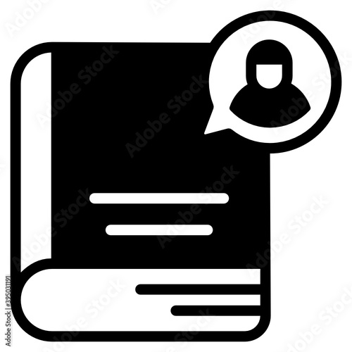 
An icon of employee handbook manual in solid design

