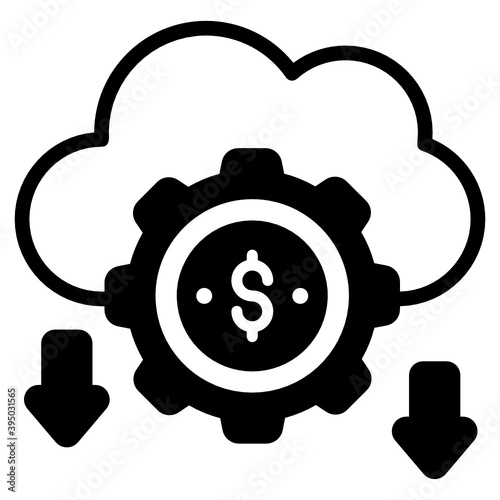 
Cloud finance, making money in modern filled style 
