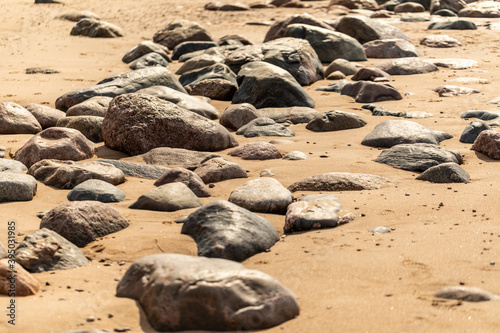 Large stones on a beach