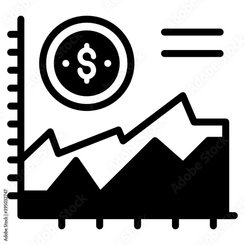 
Financial dividend forecast icon in solid style 
