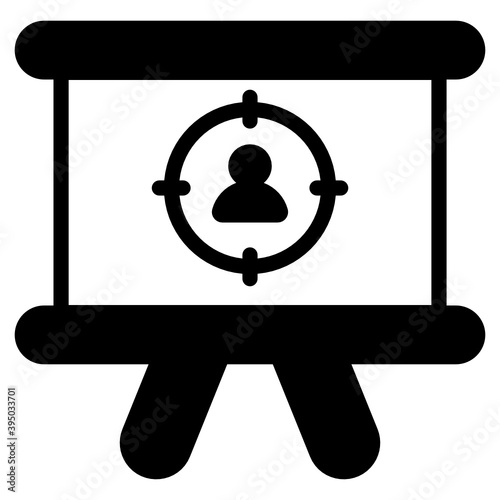 
Customer target vector, editable glyph icon 
