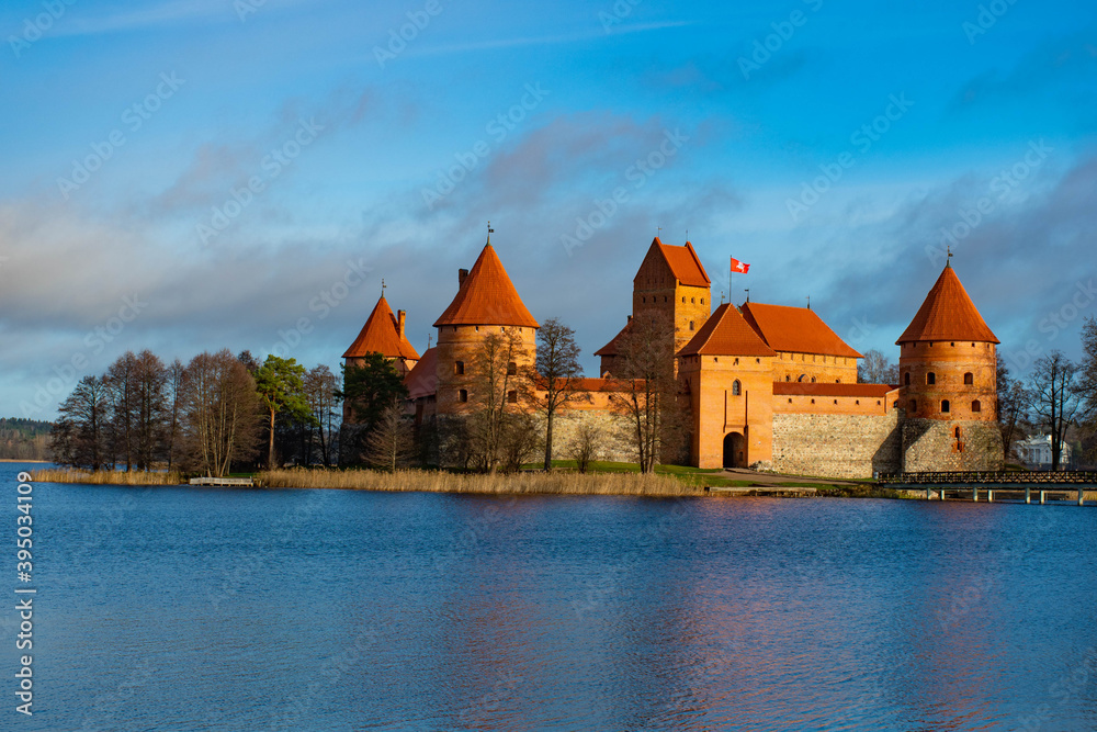 Medieval castle of Trakai, Vilnius, Lithuania, Eastern Europe, located between beautiful lakes and nature