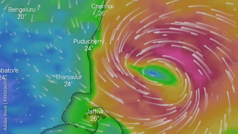 Nivar cyclone on tracking near Bay Of Bangale on weather radar and ...