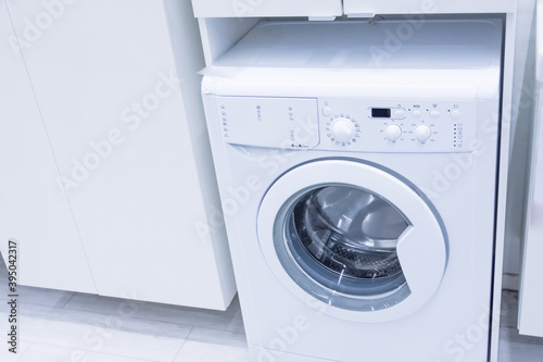 Wallpaper Mural Washing machine in the bathroom in a special wall niche. Torontodigital.ca