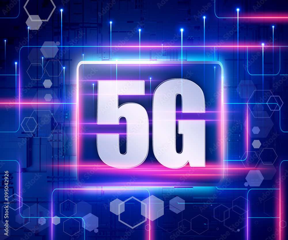 Fototapeta premium 5G abstract conceptual information technologies background - illustration