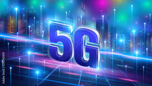 5G abstract conceptual information technologies background - illustration