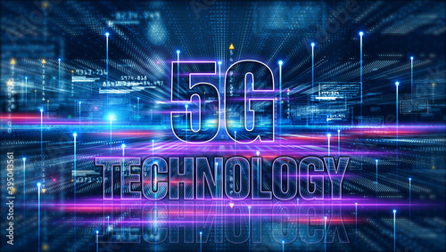 5G abstract conceptual information technologies background - illustration