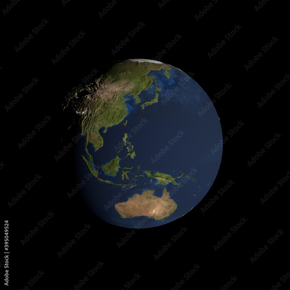 View of planet Earth. 3D render.