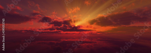 sunset calmly sea sun ray 3d render © aleksandar nakovski