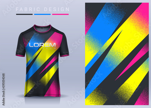 Fabric textile for Sport t-shirt ,Soccer jersey mockup for football club. uniform front view.