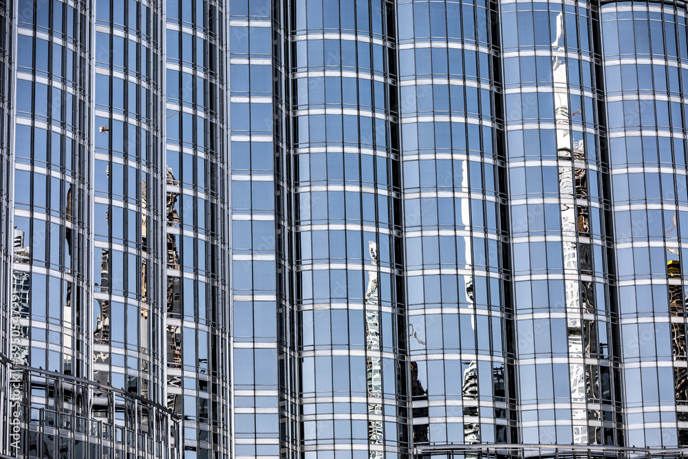 Reflections on a building made out of glass Reflections on a building made out of glass