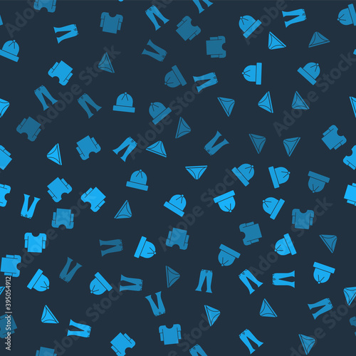 Set Pants, Winter hat, Men underpants and Long sleeve shirt on seamless pattern. Vector.