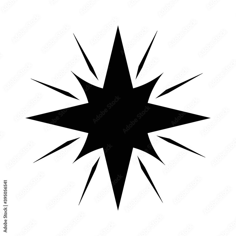 star with 8 points and lines silhouette style icon vector design star with 8 points and lines silhouette style icon vector design